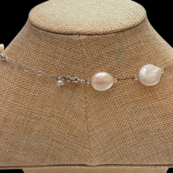 Margo Morrison | Sterling Silver Coin Pearl Necklace | 20” Adjustable - Picture 4 of 14